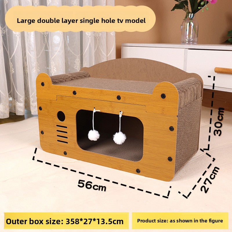 cat scratching house