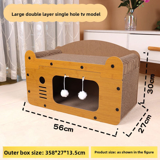 cat scratching house