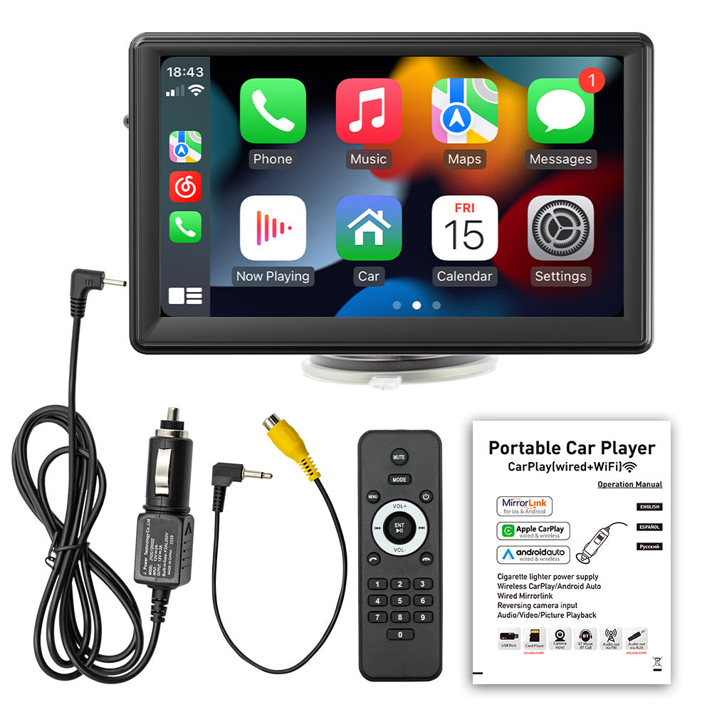 7-inch CarPlay Portable Bluetooth Car Multimedia Player