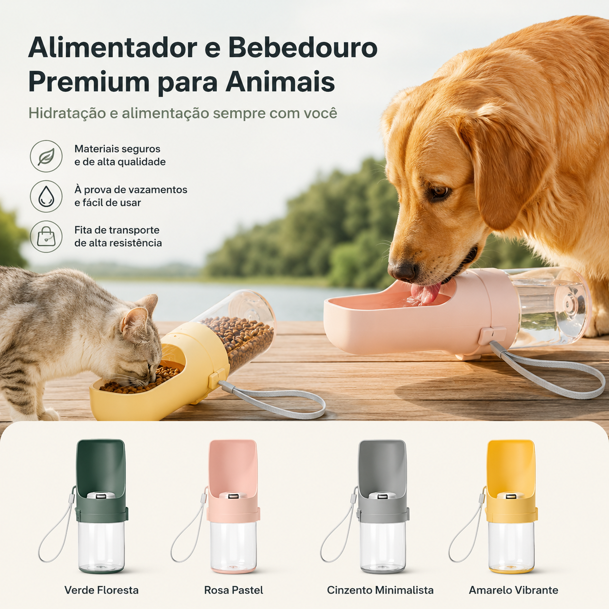 Portable Pet Water and Food Feeder