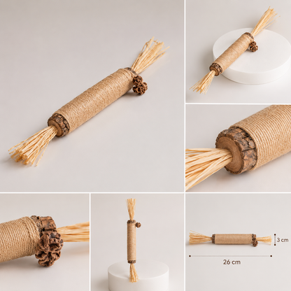 Natural Wood Cat Chew Toy for Dental Health