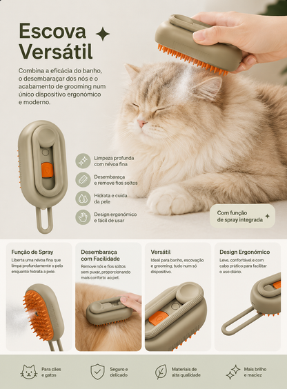 Pet Hair Removal Spray Massage Grooming Brush
